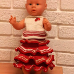 Babyborn dukke: Strikke Kappeskjørt Babyborn dukke: Strikke Kappeskjørt